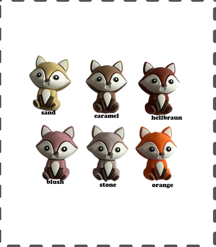 3D Motivperle Fuchs sitzend