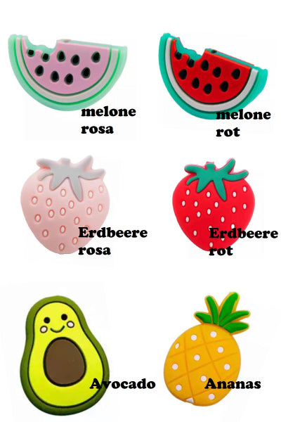 Motivperle süsse Früchte Erdbeere, Ananas, Melone, Avocado