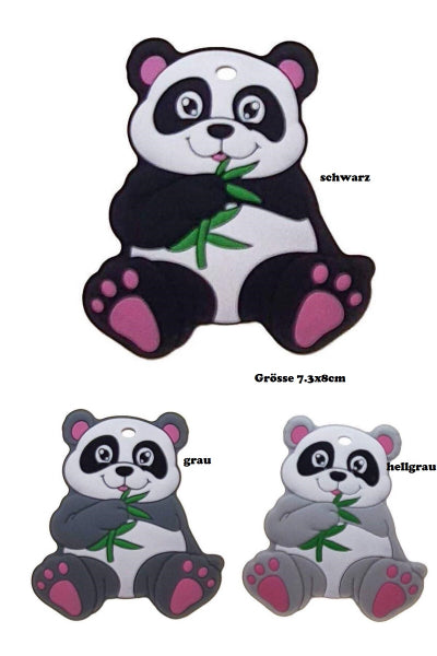 Anhänger mehrfarbig Panda mit Bambus