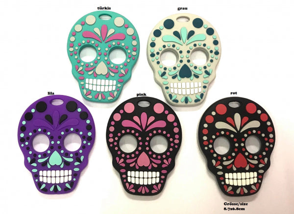 Anhänger mehrfarbig Skull Totenkopf by Raheli1