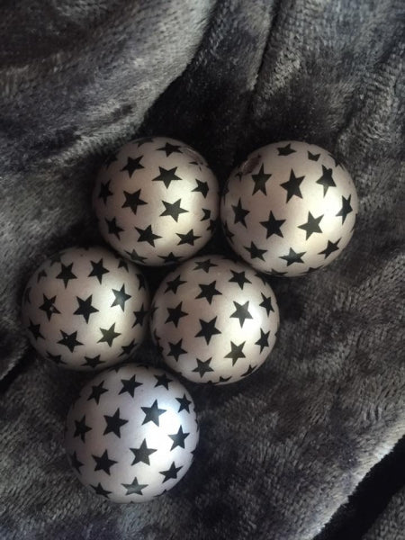 5 Acrylperlen 20mm mit Sternen by Raheli1 silber