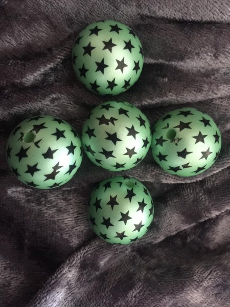 5 Acrylperlen 20mm mit Sternen by Raheli1 mint