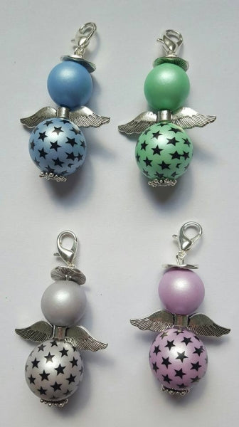 10 grosse Acrylengeli mit matten Sternperlen by Raheli1 pastell