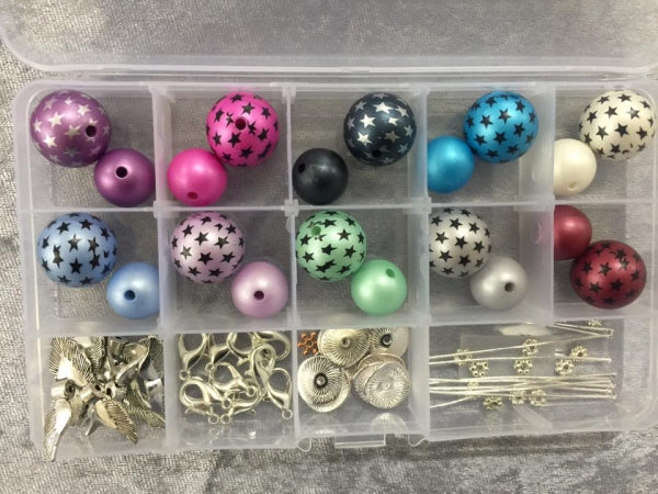 10 grosse Acrylengeli mit matten Sternperlen by Raheli1 10 Farben