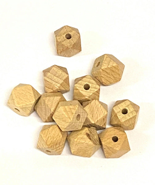 10 Naturholz Hexagon Buche 14mm