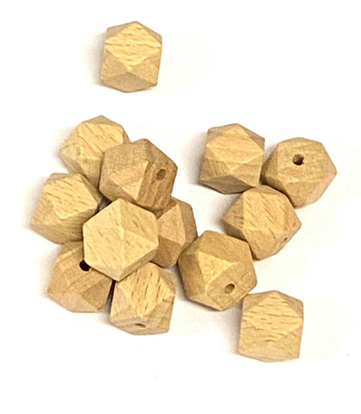 10 Naturholz Hexagon Buche 16mm