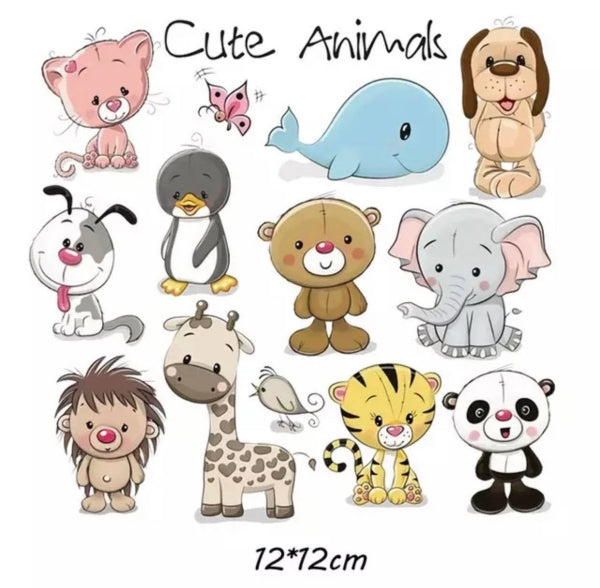 Bügelbilder set cute animals