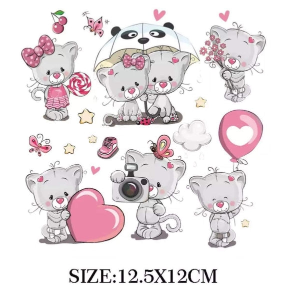 Bügelbilder set 6 Süsse Kittys