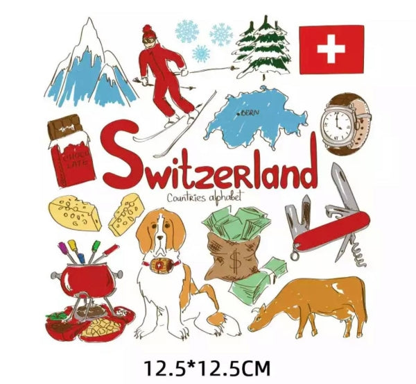 Bügelbilder set Schweiz