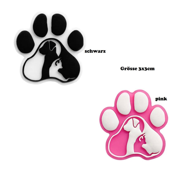 Motivperle Tatze pink oder schwarz
