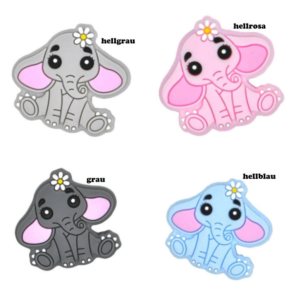 Motivperle Elefant mit Blume