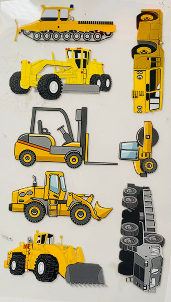 Bügelbilder set Bagger Baumaschinen