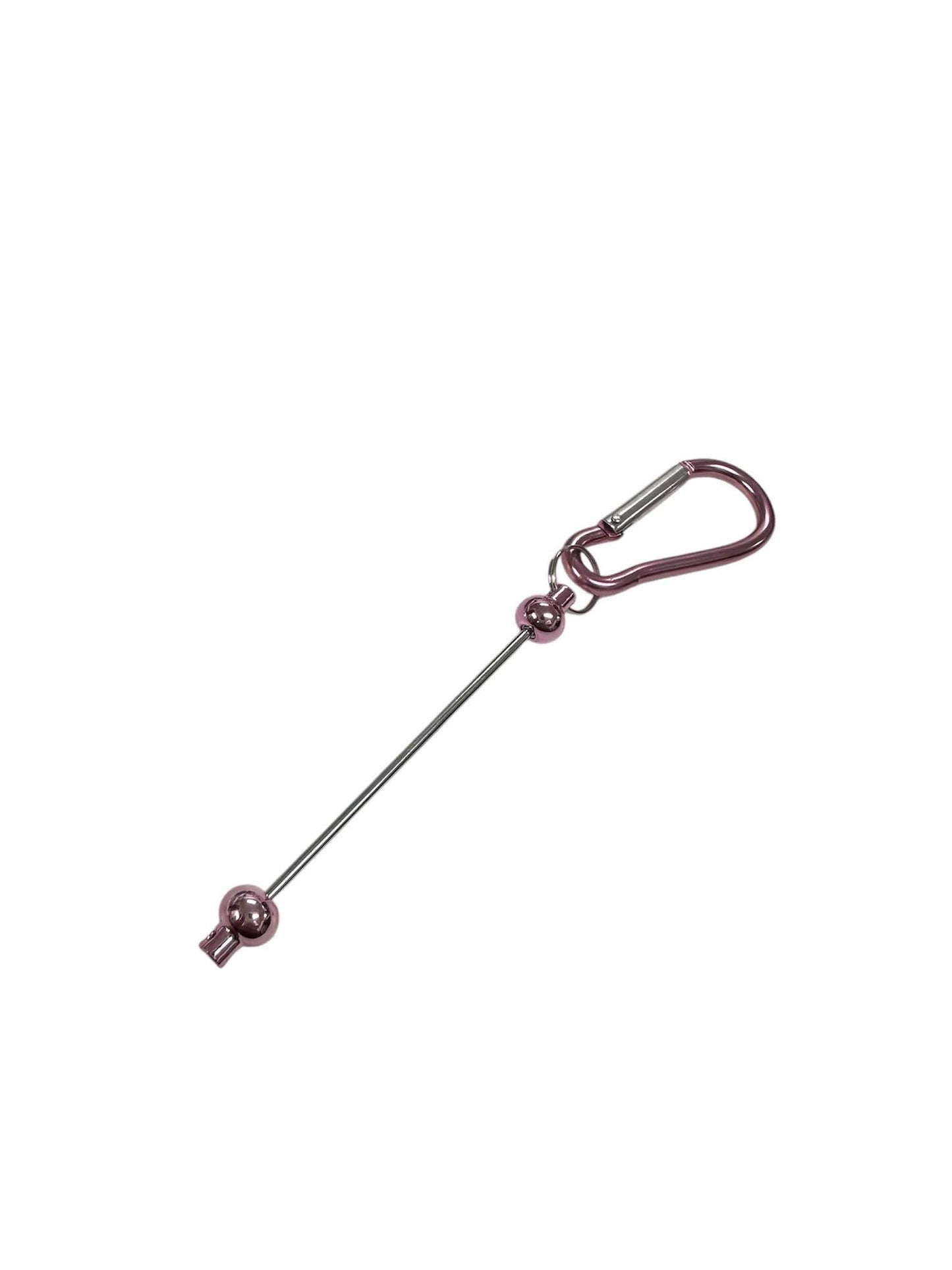 Beperlbarer Schlüsselanhänger metallic rosa Alu (leichtere Variante)