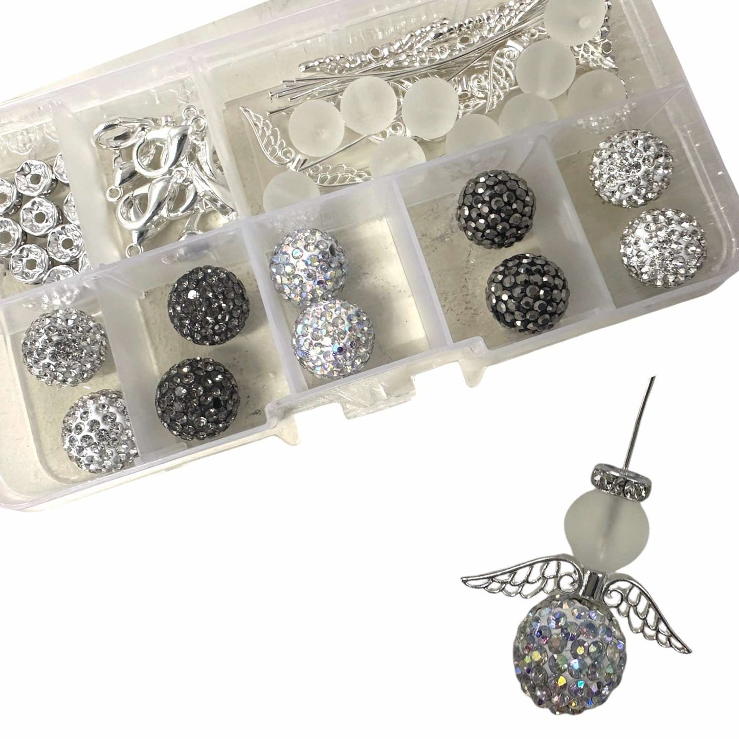 10 Delux Bling Bling Engeli weiss/silber mix
