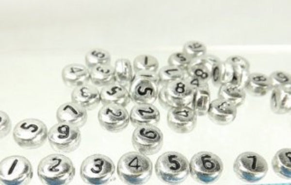 Metallbuchstaben Einzelzahlen nach Wahl 7mm silber
