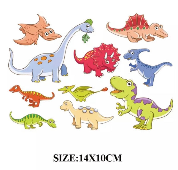 Bügelbilder set 4 bunte Dinos