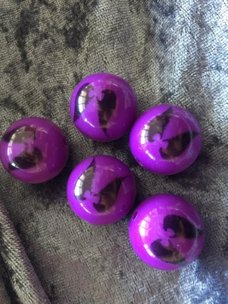 5 Acrylperlen 20mm mit Engelsflügeln by Raheli1 lila