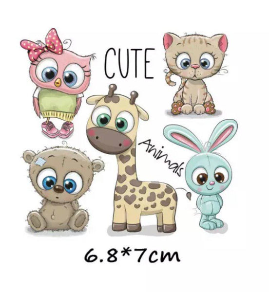 Bügelbilder set 5 grosse süsse Tiere