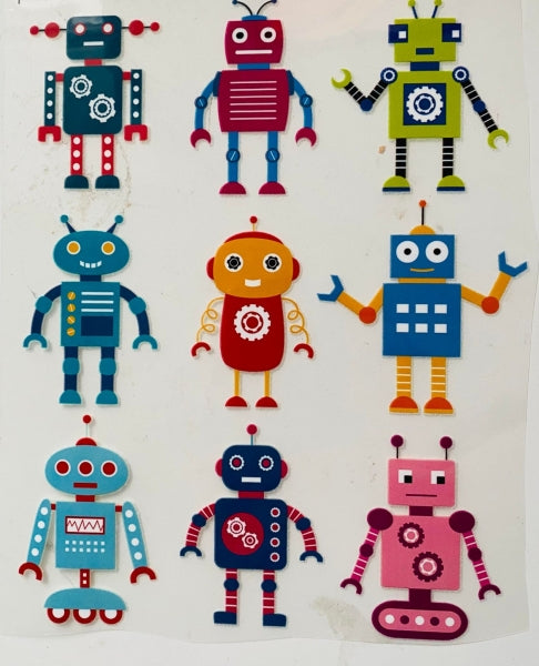 Bügelbilder set 9 Roboter