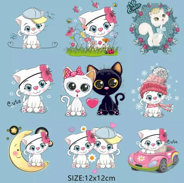 Bügelbilder set Katzenparty
