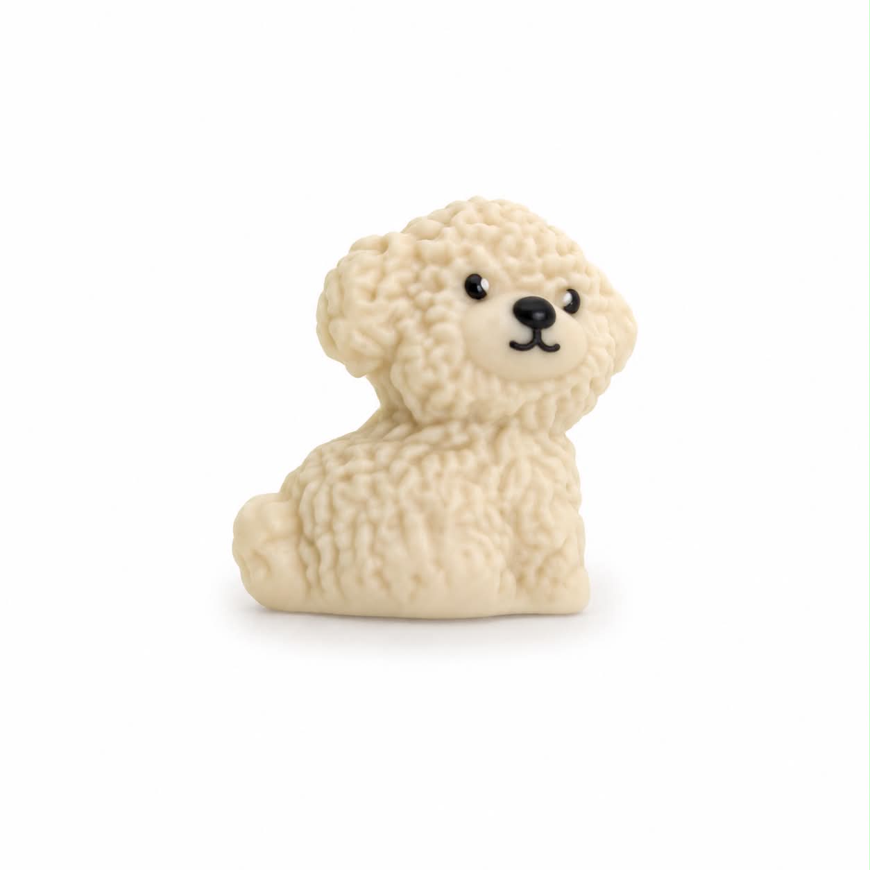 Motivperle 3D Silikon flauschiger Hund beige