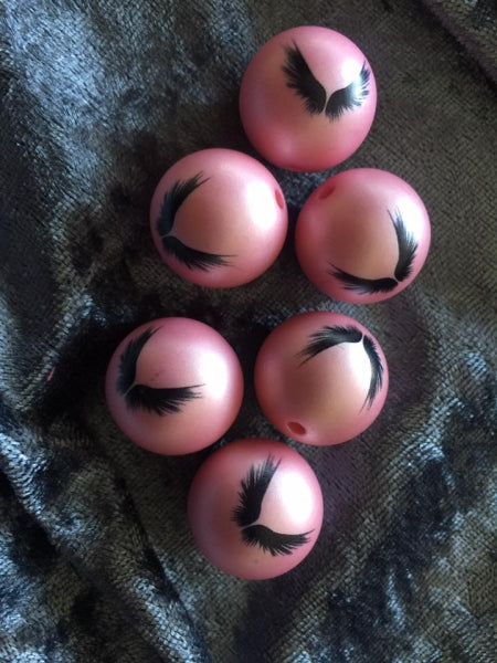 5 Acrylperlen 20mm mit Engelsflügeln by Raheli1 rosa