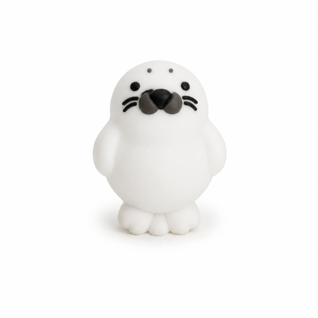 Motivperle 3D Silikon Robbenbaby weiss