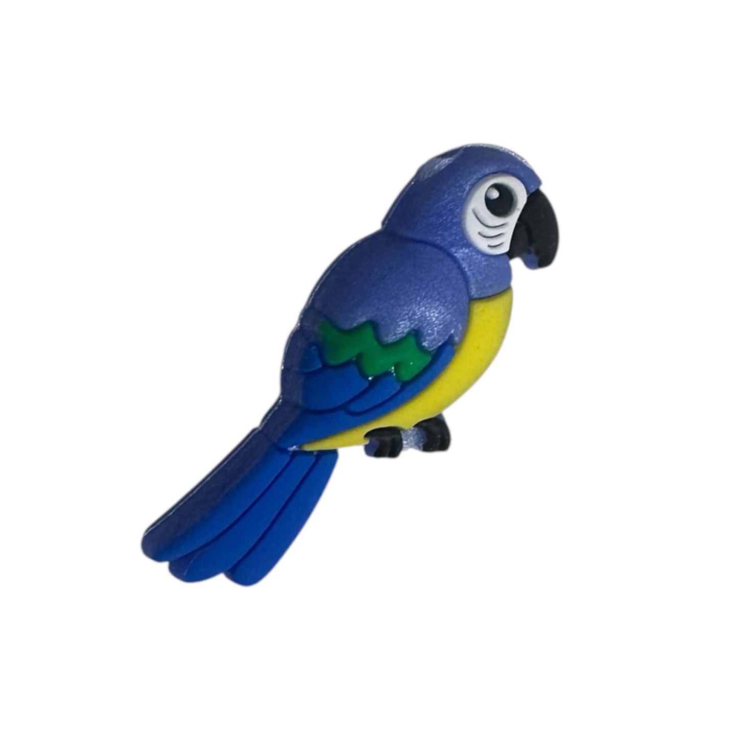 Motivperle 3D Silikon Papagei blau