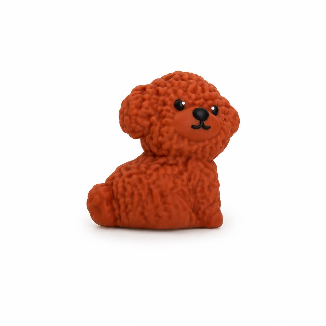 Motivperle 3D Silikon flauschiger Hund braunrot