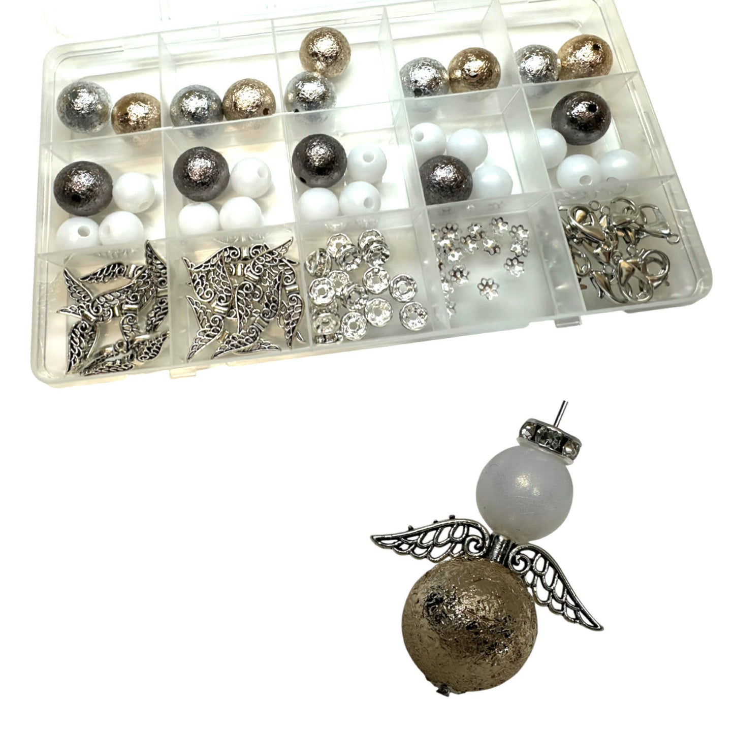 15 Acryl Engeli gold/silber/antrazit metallook (D4)
