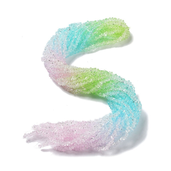 Sommertrend Glasperlen im Farbverlauf (J) 4.5mm grün-blau-rosa-weiss