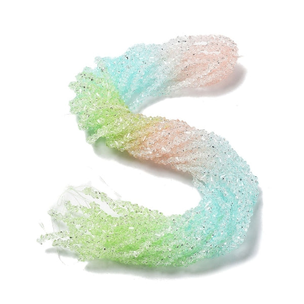 Sommertrend Glasperlen im Farbverlauf (P) 4.5mm pfirsich-blau-grün