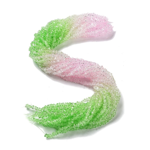 Sommertrend Glasperlen im Farbverlauf (M) rosa-weiss-grün 4.5mm