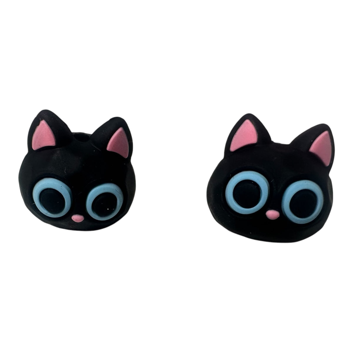 3D Silikon Motivperle Katzenkopf schwarz