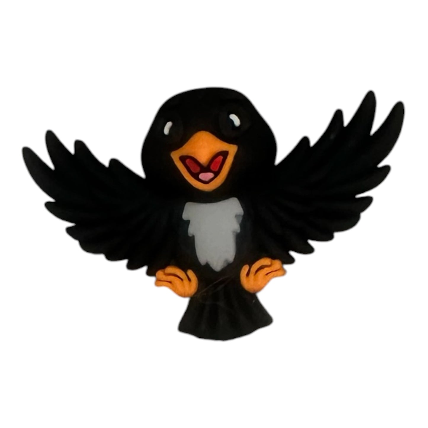 Motivperle 3D Krähe schwarz