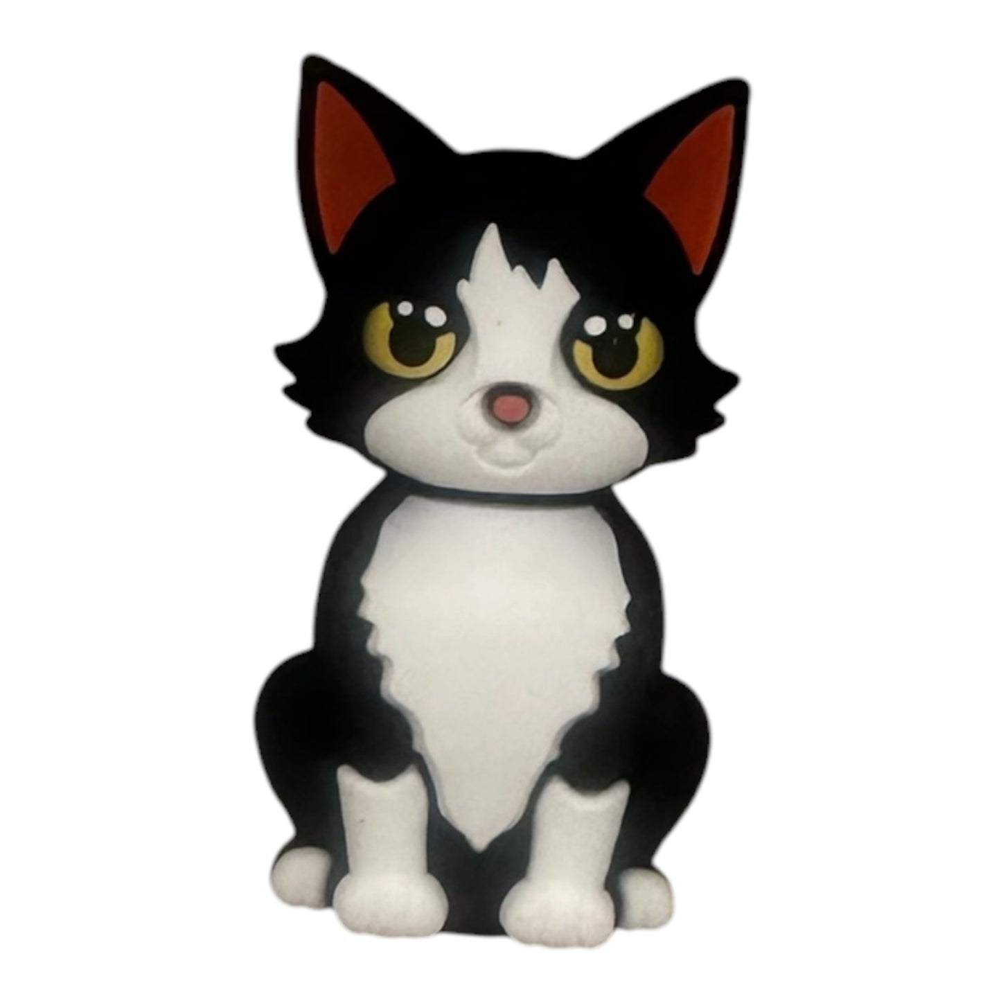 Motivperle 3D schwarz/weisse Katze