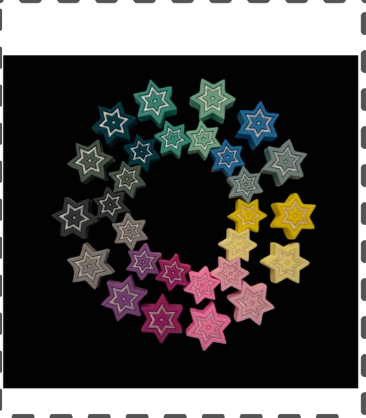 Motivperle mehrfarbig Stern 25mm