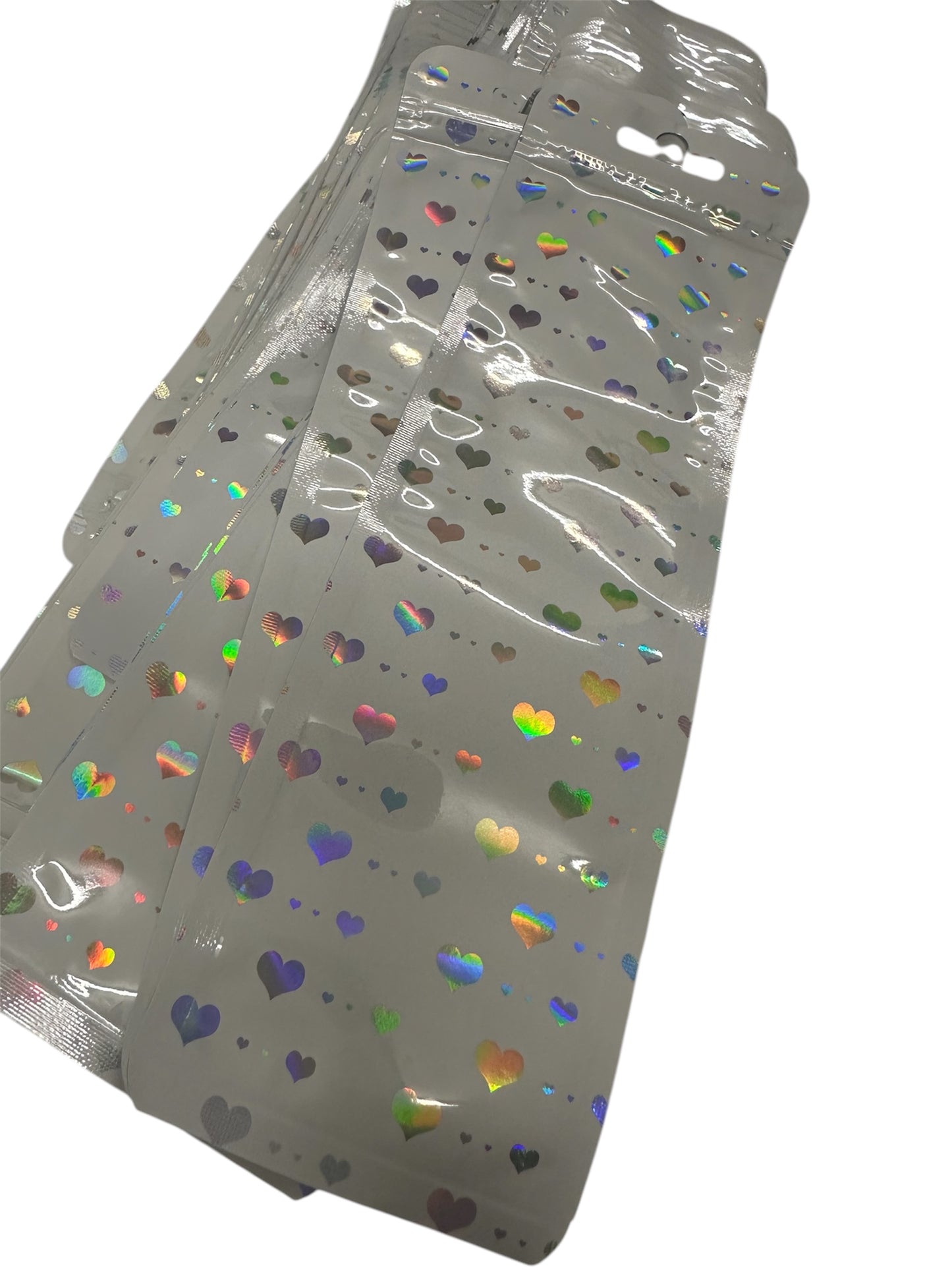 10 Kugelschreiberverpackungsbeutel Herz weiss
