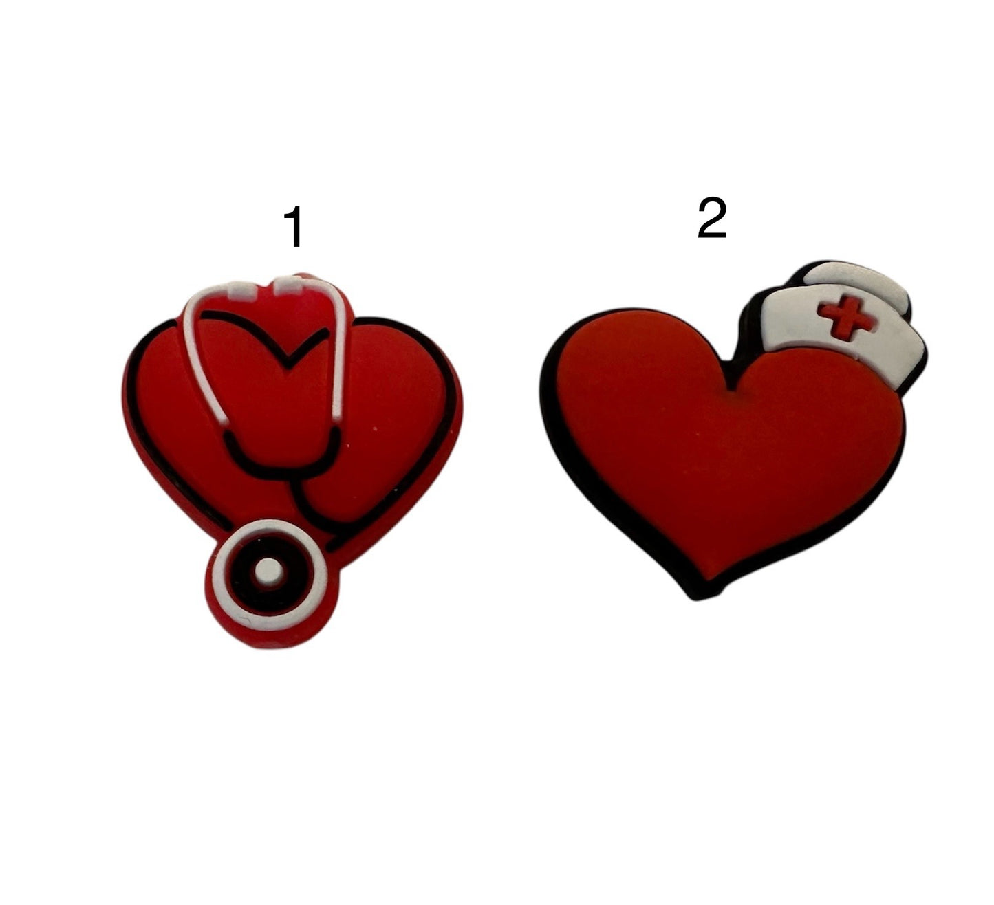 Motivperle Silikon Herz Pflegepersonal in 2 Designs