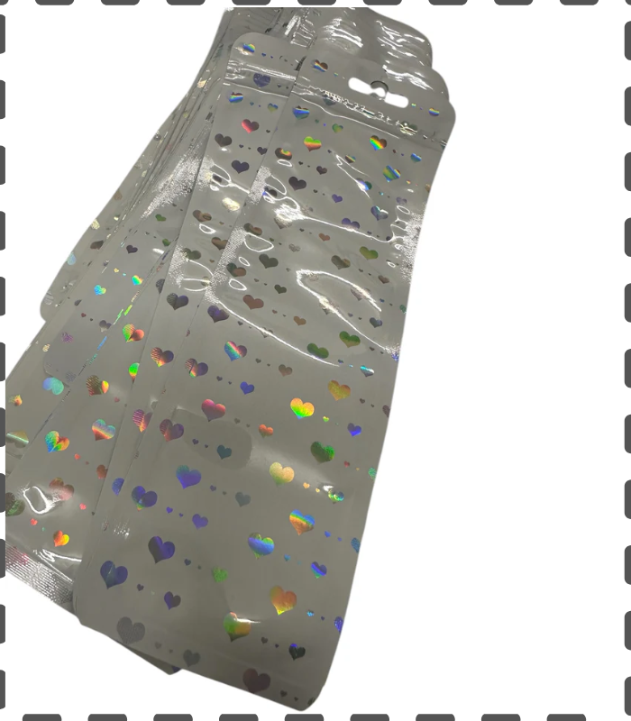 10 Kugelschreiberverpackungsbeutel Herz weiss