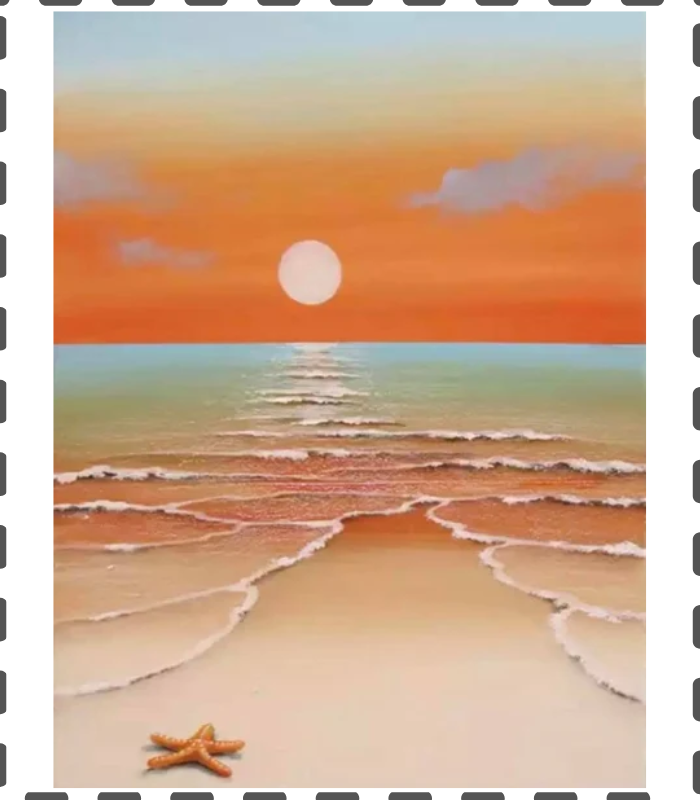 Diamond Painting Sonnenuntergang orange eckig 30x40cm