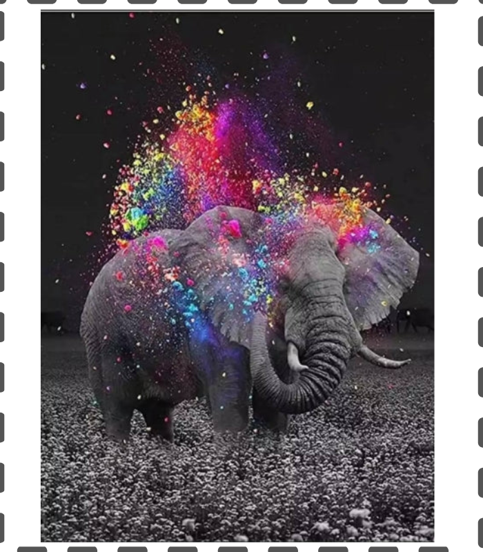 Diamond Painting big Elefant color 40x50cm eckig