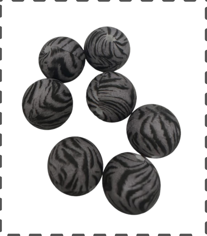 Silikonperlen 15mm Sommerspezial 2023 Tiger lilac/grau