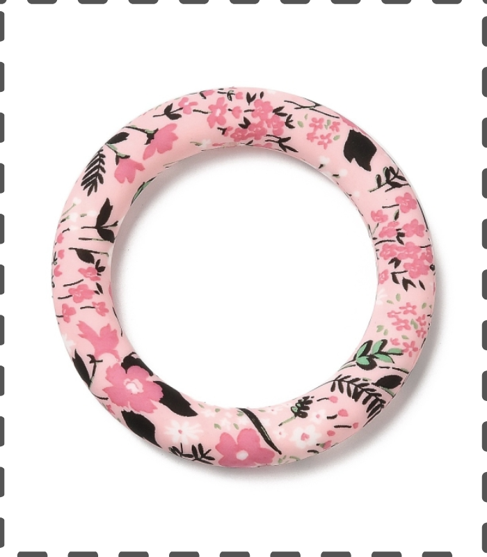 Beissring Blumen auf rosa