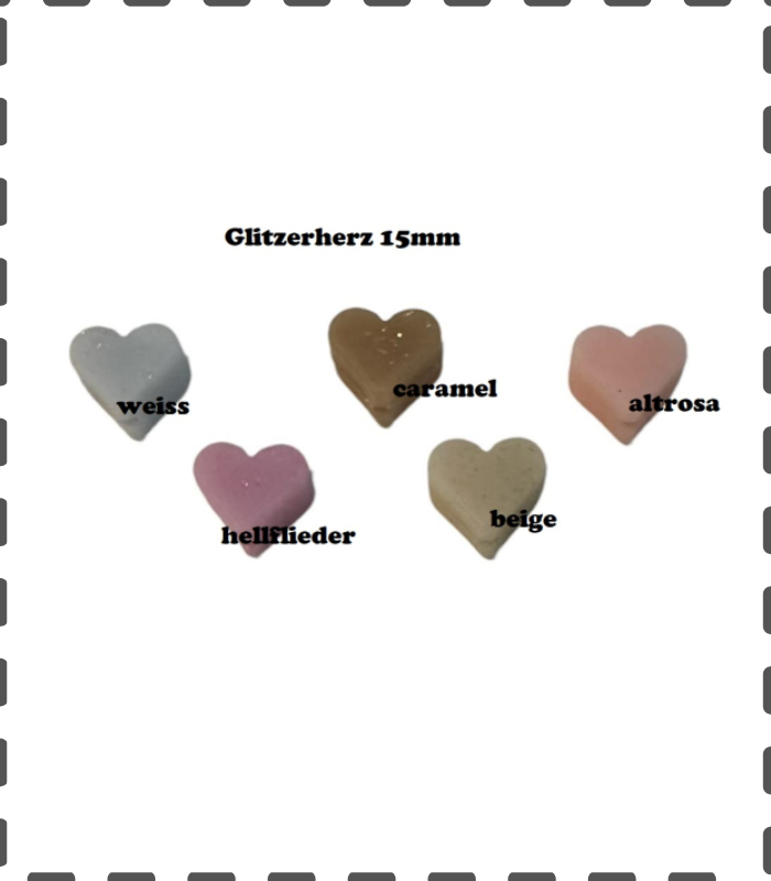 1 Glitzer Miniherz Motivperle