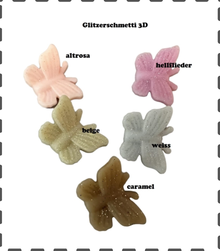 3D Glitzer Schmetterling Motivperle Silikon