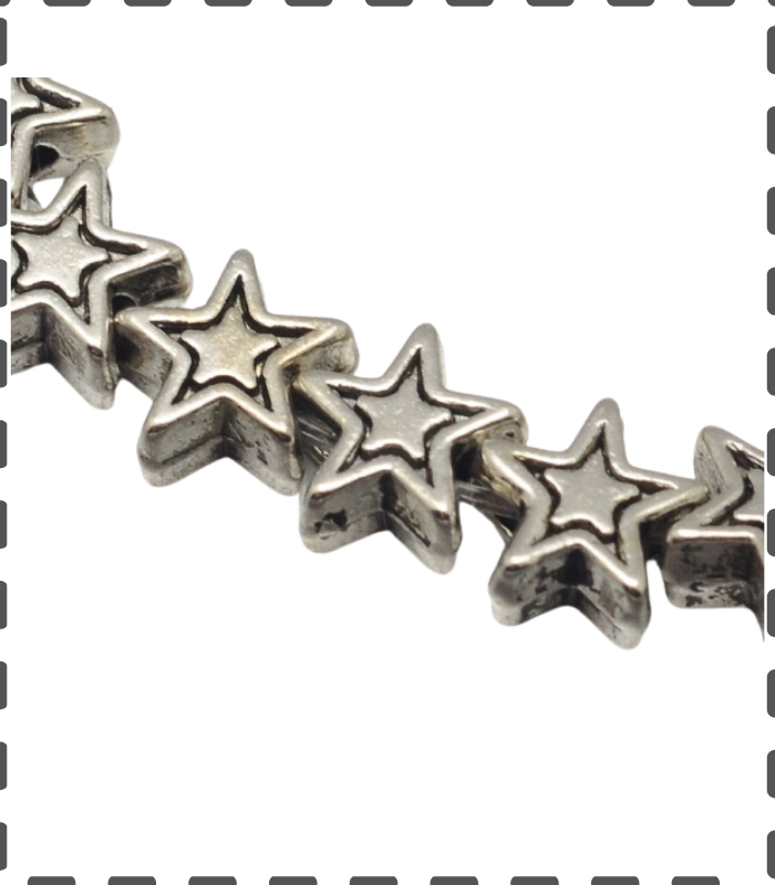 Strang Zwischenperlen Stern classic 5mm Antiksilber 42 Stück