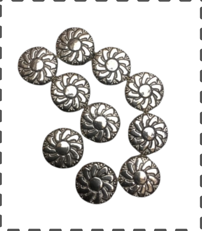 10 Buttonperlen Sonne 10mm
