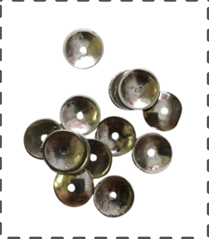 10 glatte Zwischenperlen leicht gebogen 13mm