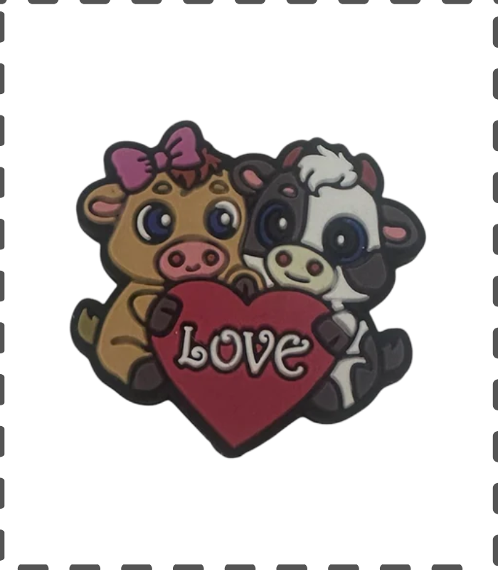 Motivperle Love Kuh und Schweinchen